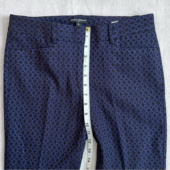 Mario Serrano Women's Diamond Pattern Black & Blue Dress Pants Size 6 - Picture 7 of 8
